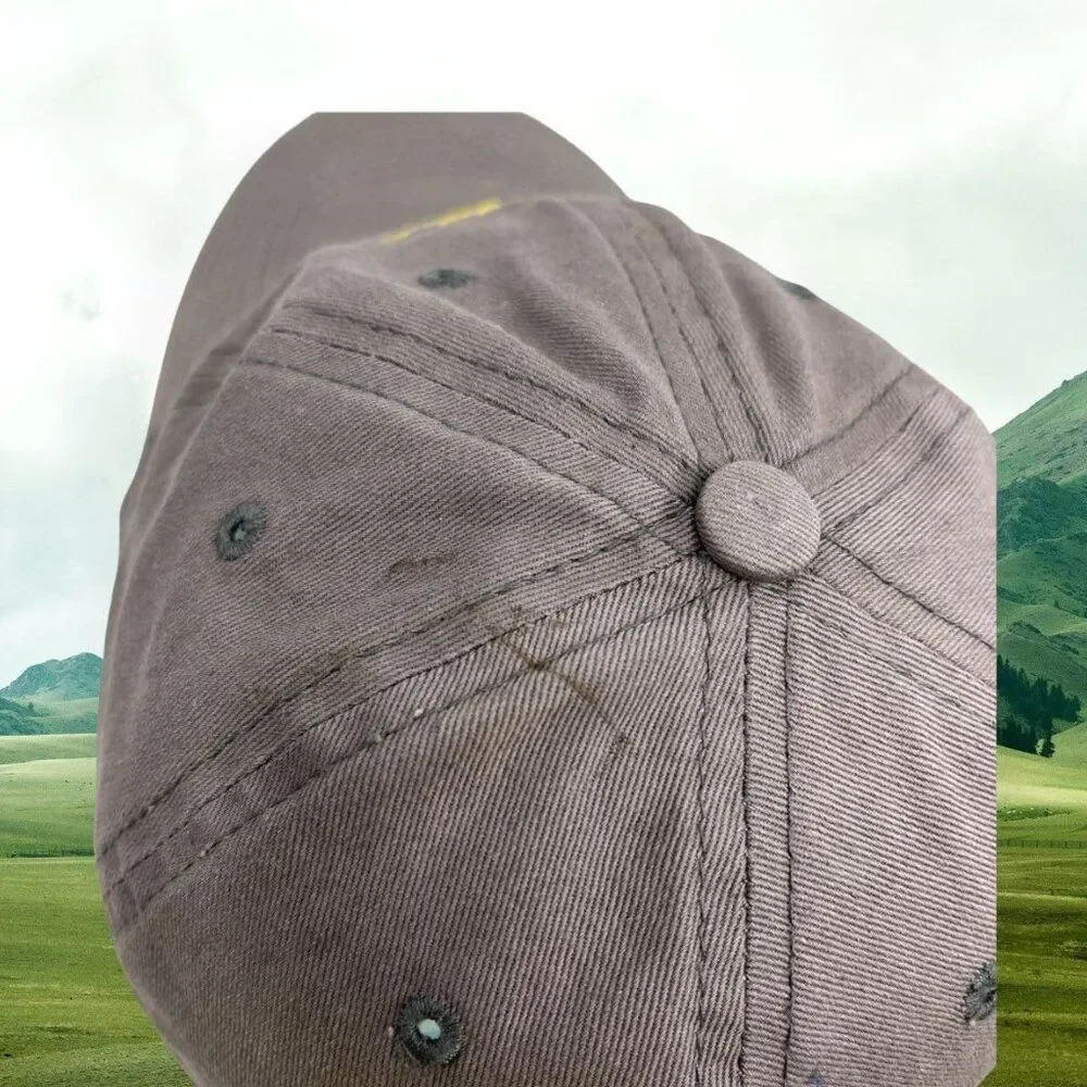 Cabela's Club  Baseball Cap Gray Yellow Strapback Embroidered One‎ Size UNISEX